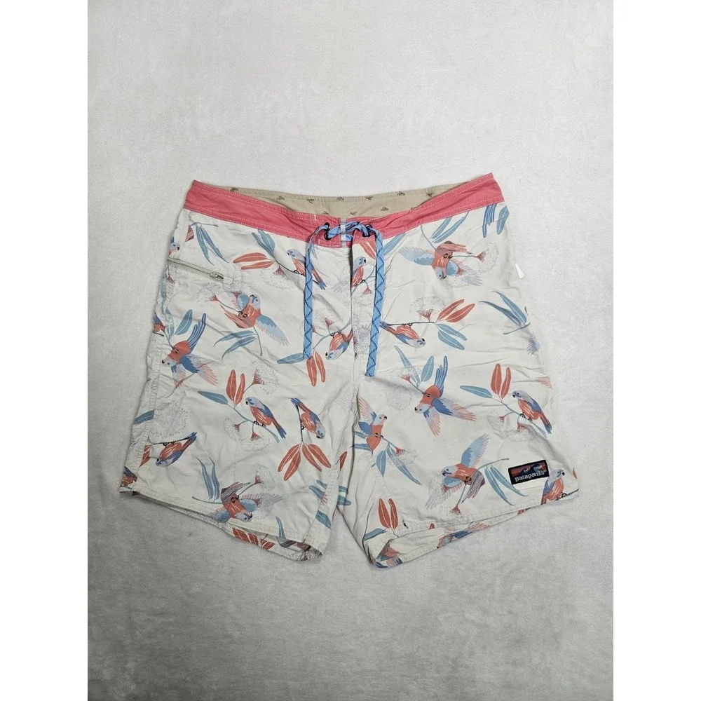 Patagonia Board Shorts Men's 35 Blue Parrot Baggies Mesh Lined Swim Trunks 58033